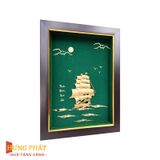 Tranh Thuyền Thuận Buồm Xuôi Gió Dát Vàng 24K 20x26cm