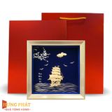 Tranh Thuyền Thuận Buồm Xuôi Gió Dát Vàng 24K 24x24cm