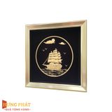 Tranh Thuyền Thuận Buồm Xuôi Gió Dát Vàng 24K 24x24cm
