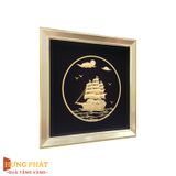 Tranh Thuyền Thuận Buồm Xuôi Gió Dát Vàng 24K 24x24cm