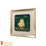 Tranh Thuyền Thuận Buồm Xuôi Gió Dát Vàng 24K 24x24cm