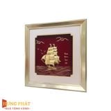 Tranh Thuyền Thuận Buồm Xuôi Gió Dát Vàng 24K 24x24cm