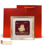 Tranh Thuyền Dát Vàng 24K 24x24cm (Mẫu 6)