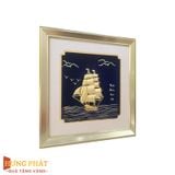 Tranh Thuyền Thuận Buồm Xuôi Gió Dát Vàng 24K 24x24cm