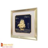 Tranh Thuyền Thuận Buồm Xuôi Gió Dát Vàng 24K 24x24cm