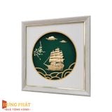 Tranh Thuyền Thuận Buồm Xuôi Gió Dát Vàng 24K 26x26cm