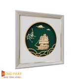 Tranh Thuyền Thuận Buồm Xuôi Gió Dát Vàng 24K 26x26cm