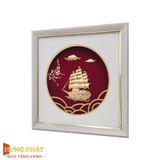Tranh Thuyền Thuận Buồm Xuôi Gió Dát Vàng 24K 26x26cm