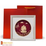 Tranh Thuyền Thuận Buồm Xuôi Gió Dát Vàng 24K 26x26cm