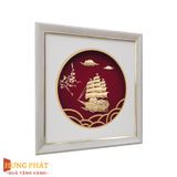 Tranh Thuyền Thuận Buồm Xuôi Gió Dát Vàng 24K 26x26cm
