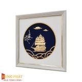 Tranh Thuyền Thuận Buồm Xuôi Gió Dát Vàng 24K 26x26cm
