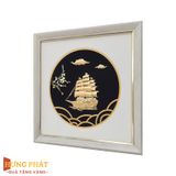 Tranh Thuyền Thuận Buồm Xuôi Gió Dát Vàng 24K 26x26cm