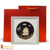Tranh Thuyền Thuận Buồm Xuôi Gió Dát Vàng 24K 26x26cm