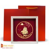 Tranh Thuyền Thuận Buồm Xuôi Gió Dát Vàng 24K 26x26cm