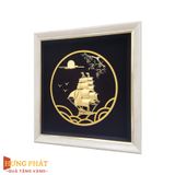 Tranh Thuyền Thuận Buồm Xuôi Gió Dát Vàng 24K 26x26cm