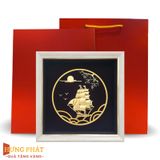 Tranh Thuyền Thuận Buồm Xuôi Gió Dát Vàng 24K 26x26cm