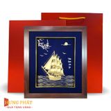 Tranh Thuyền Thuận Buồm Xuôi Gió Dát Vàng 24K 35x40cm