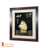 Tranh Thuyền Thuận Buồm Xuôi Gió Dát Vàng 24K 35x40cm
