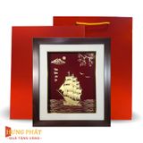 Tranh Thuyền Thuận Buồm Xuôi Gió Dát Vàng 24K 35x40cm