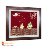 Tranh Thuyền Thuận Buồm Xuôi Gió Dát Vàng 24K 35x40cm