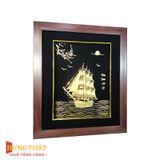 Tranh Thuyền Thuận Buồm Xuôi Gió Dát Vàng 24K 35x40cm