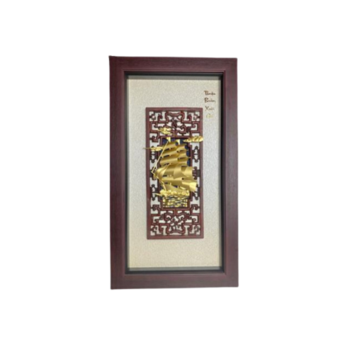 Tranh Thuyền Thuận Buồm Xuôi Gió Dát Vàng 24K 39x69cm