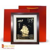 Tranh Thuyền Thuận Buồm Xuôi Gió Dát Vàng 24K 35x40cm