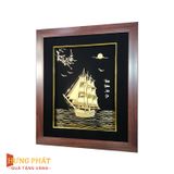 Tranh Thuyền Thuận Buồm Xuôi Gió Dát Vàng 24K 35x40cm