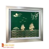 Tranh Thuyền Thuận Buồm Xuôi Gió Dát Vàng 24K 35x40cm