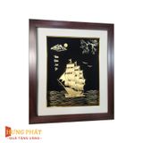 Tranh Thuyền Thuận Buồm Xuôi Gió Dát Vàng 24K 35x40cm