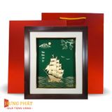 Tranh Thuyền Thuận Buồm Xuôi Gió Dát Vàng 24K 35x40cm
