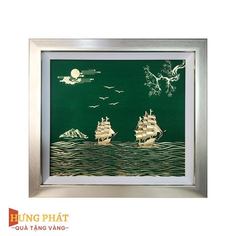 Tranh Thuyền Thuận Buồm Xuôi Gió Dát Vàng 24K 35x40cm