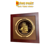 Tranh Thuyền Thuận Buồm Xuôi Gió Dát Vàng 24K 26x26cm