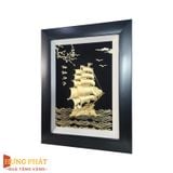 Tranh Thuyền Thuận Buồm Xuôi Gió Dát Vàng 24K 27x34cm