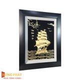 Tranh Thuyền Thuận Buồm Xuôi Gió Dát Vàng 24K 27x34cm