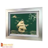 Tranh Thuyền Thuận Buồm Xuôi Gió Dát Vàng 24K 27x34cm