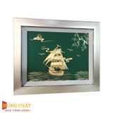 Tranh Thuyền Thuận Buồm Xuôi Gió Dát Vàng 24K 27x34cm
