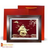Tranh Thuyền Thuận Buồm Xuôi Gió Dát Vàng 24K 27x34cm