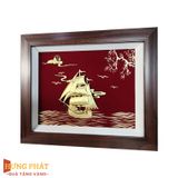 Tranh Thuyền Thuận Buồm Xuôi Gió Dát Vàng 24K 27x34cm