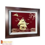 Tranh Thuyền Thuận Buồm Xuôi Gió Dát Vàng 24K 27x34cm