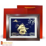 Tranh Thuyền Thuận Buồm Xuôi Gió Dát Vàng 24K 27x34cm