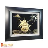 Tranh Thuyền Thuận Buồm Xuôi Gió Dát Vàng 24K 27x34cm