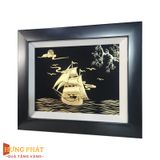 Tranh Thuyền Thuận Buồm Xuôi Gió Dát Vàng 24K 27x34cm
