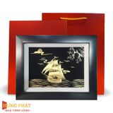 Tranh Thuyền Thuận Buồm Xuôi Gió Dát Vàng 24K 27x34cm
