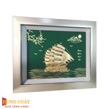 Tranh Thuyền Thuận Buồm Xuôi Gió Dát Vàng 24K 27x34cm