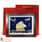Tranh Thuyền Thuận Buồm Xuôi Gió Dát Vàng 24K 27x34cm