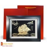 Tranh Thuyền Thuận Buồm Xuôi Gió Dát Vàng 24K 27x34cm