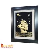 Tranh Thuyền Thuận Buồm Xuôi Gió Dát Vàng 24K 27x34cm