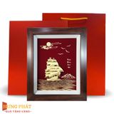 Tranh Thuyền Thuận Buồm Xuôi Gió Dát Vàng 24K 27x34cm