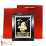 Tranh Thuyền Thuận Buồm Xuôi Gió Dát Vàng 24K 27x34cm